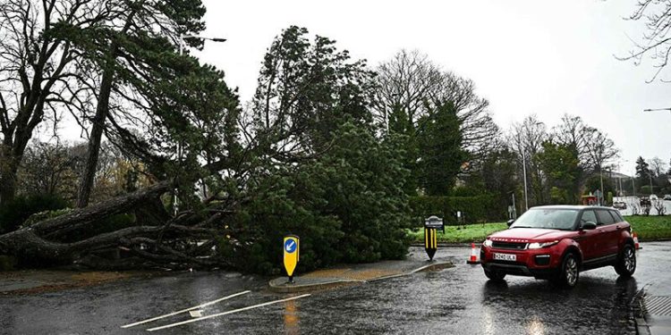 Power cuts and train cancellations as Storm Darragh batters UK