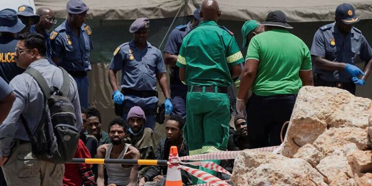 South Africa accused of ‘horrific’ crackdown as 78 corpses pulled from besieged mine