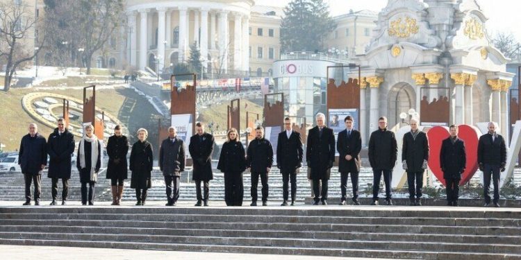 Ukraine hosts European leaders as US backing fades 3 years since invasion