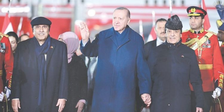 Erdogan touches down