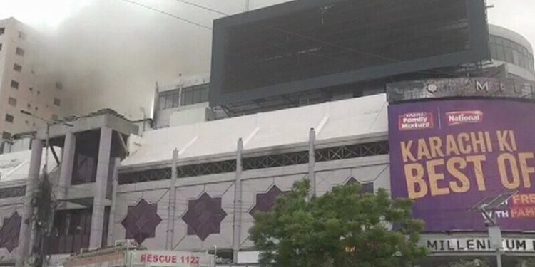 Karachi Millennium Mall fire still burning, fuelled by flammable material: rescue official