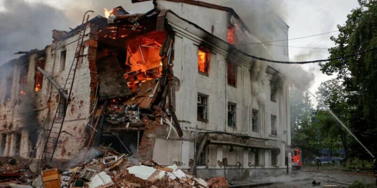 Russian attack on Ukraine’s Kharkiv kills four, wounds 60