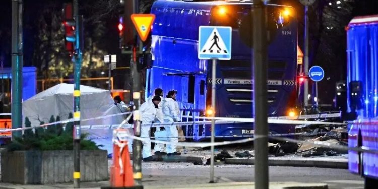 Several killed as Stockholm bus slams into pedestrians