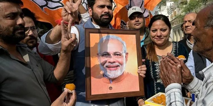 India’s Modi celebrates as party set for big win in Bihar state vote